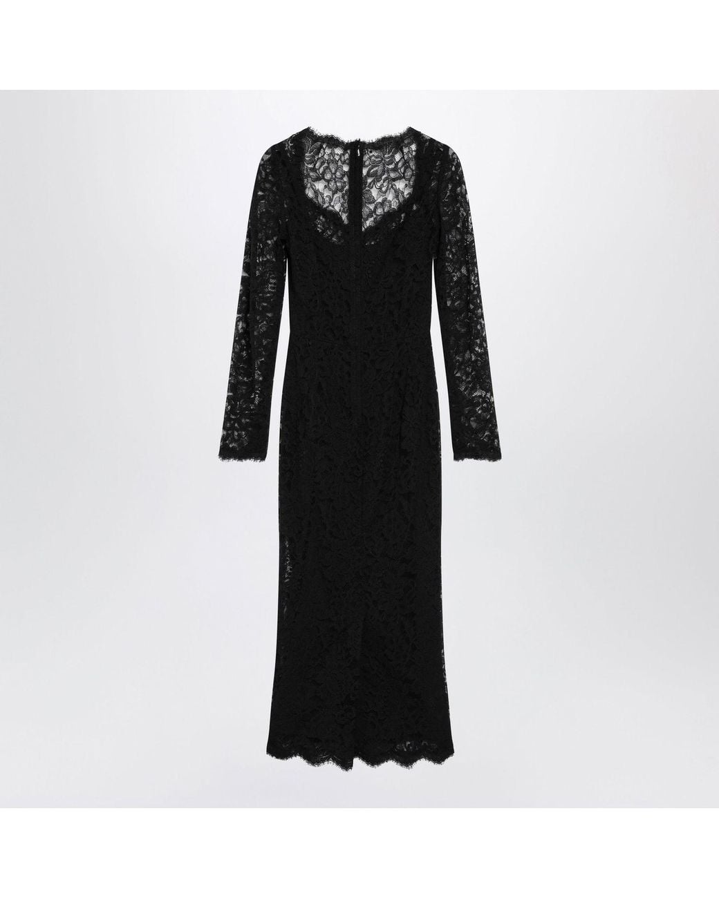 Dolce & Gabbana Black Dolce & Gabbana Floral Lace Midi Dress