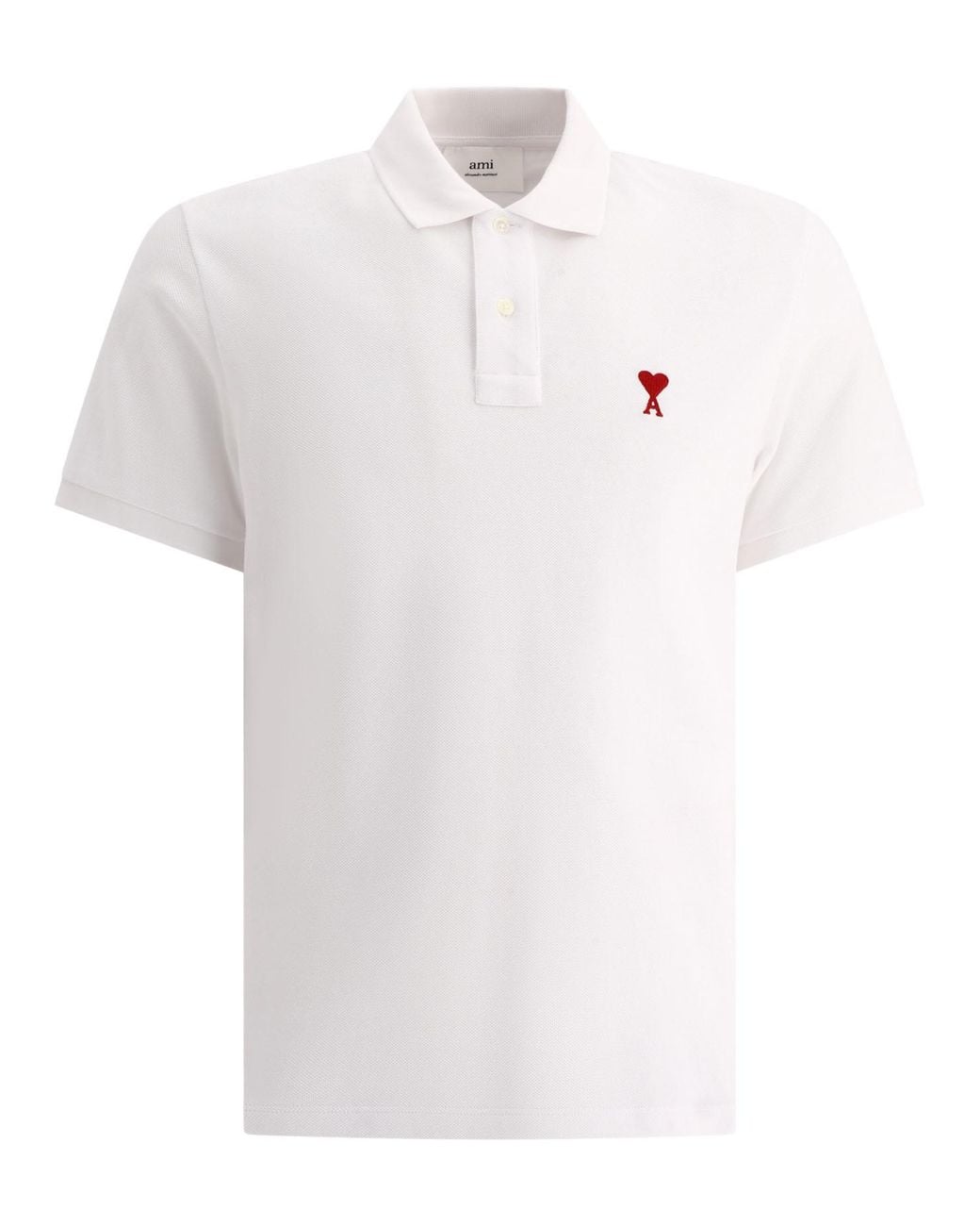 AMI White Ami De Coeur Polo Shirt for men