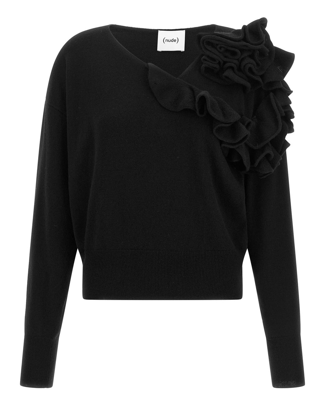 Nude Black Ruffled Sweater