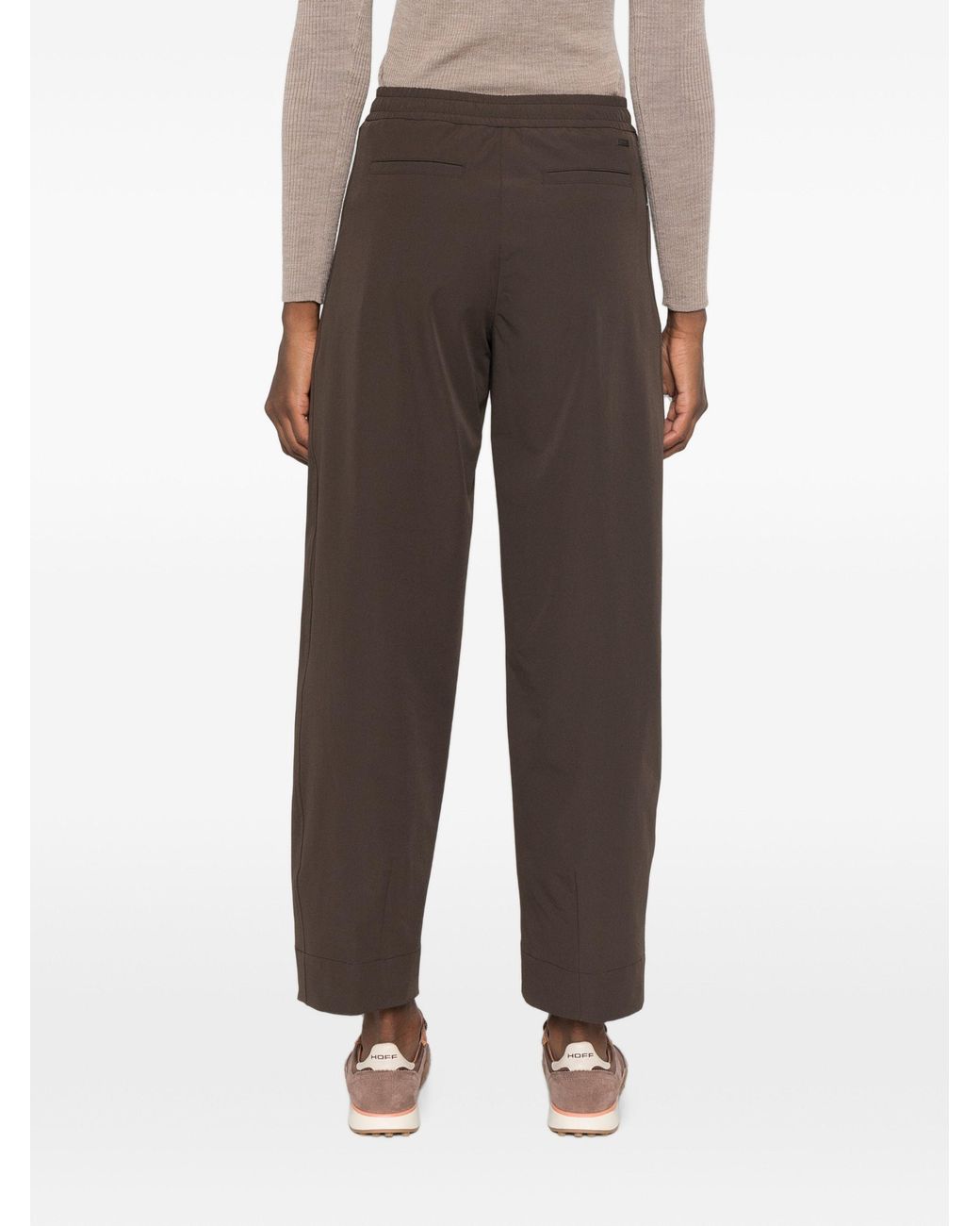 Herno Brown Elasticated-Waistband Trousers