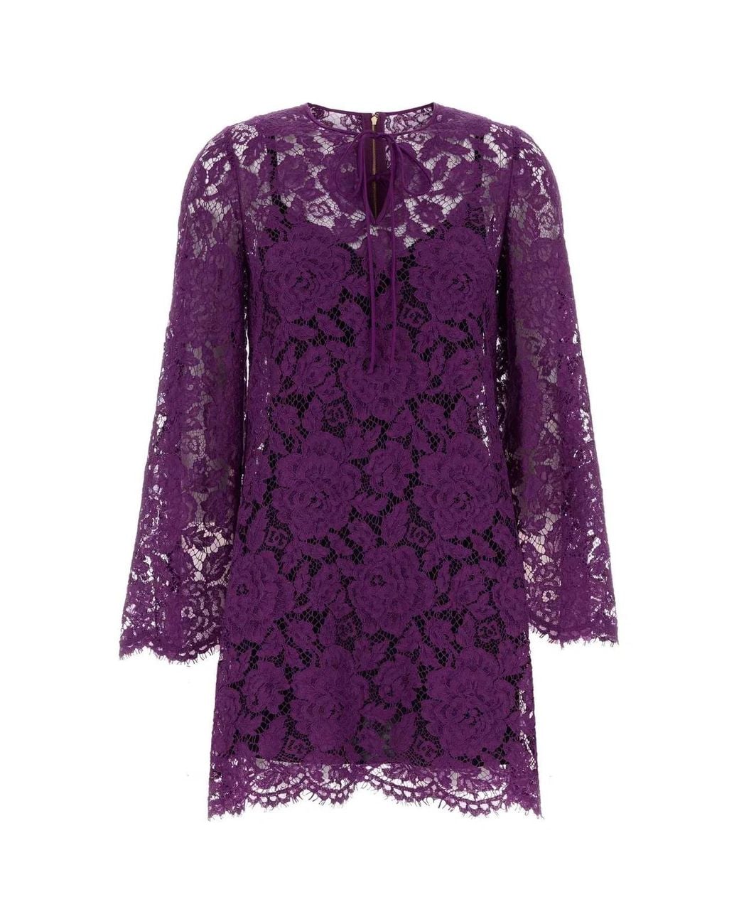 Dolce & Gabbana Purple Dolce & Gabbana Abito Pizzo