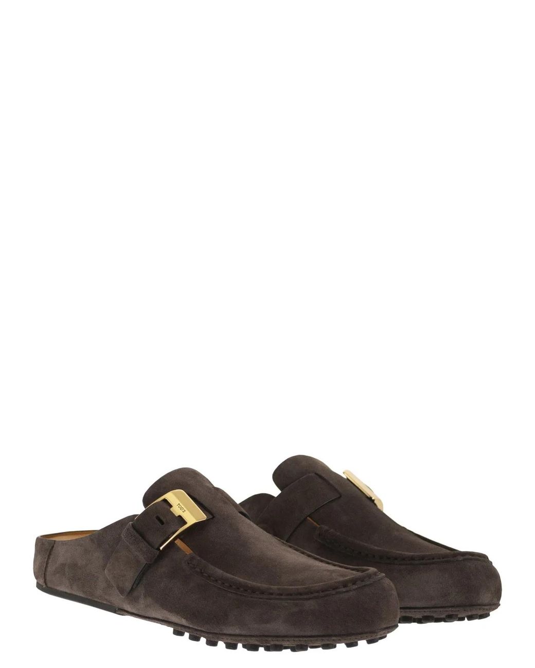 Tod's Brown Suede Sabot Loafers