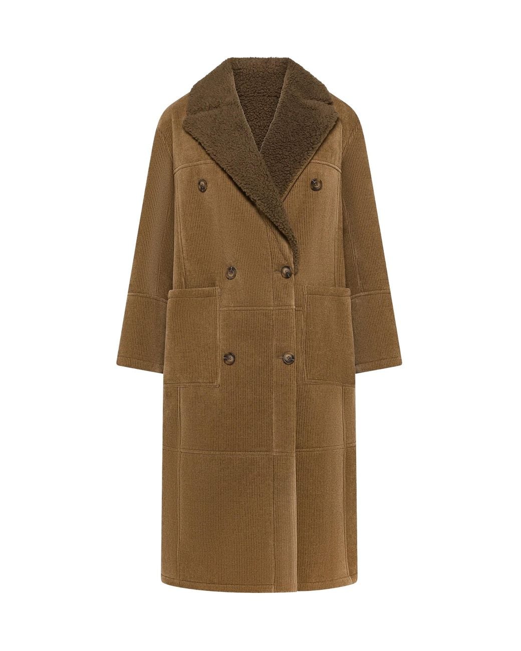SEVENTY VENEZIA Natural Long Striped Velvet Coat