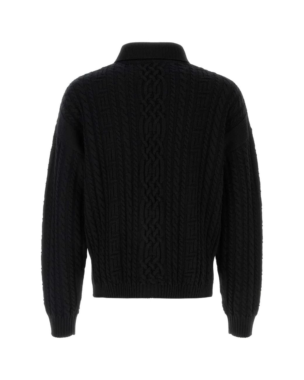 Versace Black Shirt Collar Cardigan