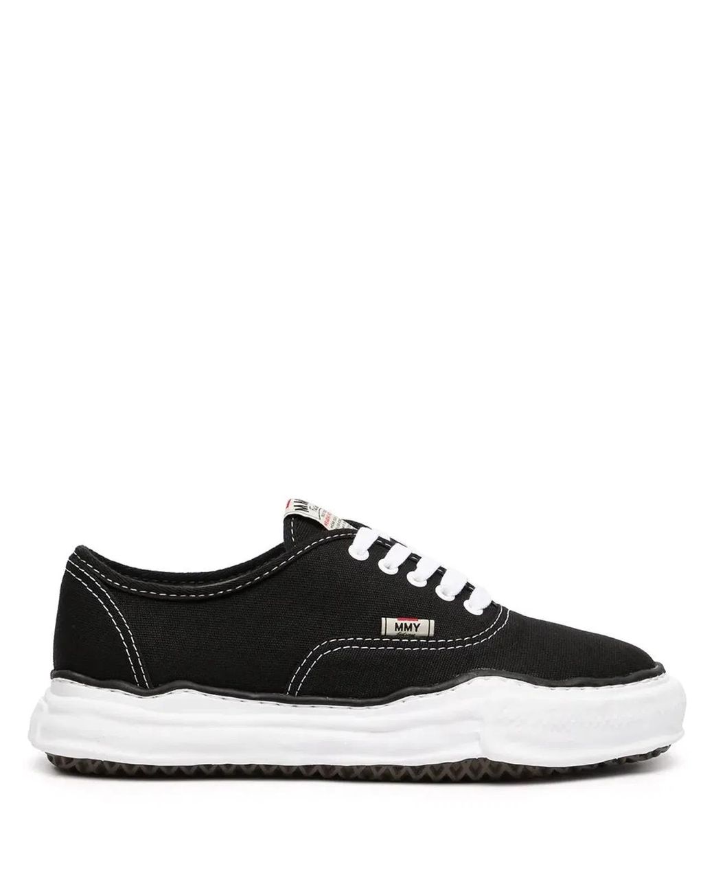 Maison Mihara Yasuhiro Black "Baker" Original Sole Canvas Low Top Sneakers