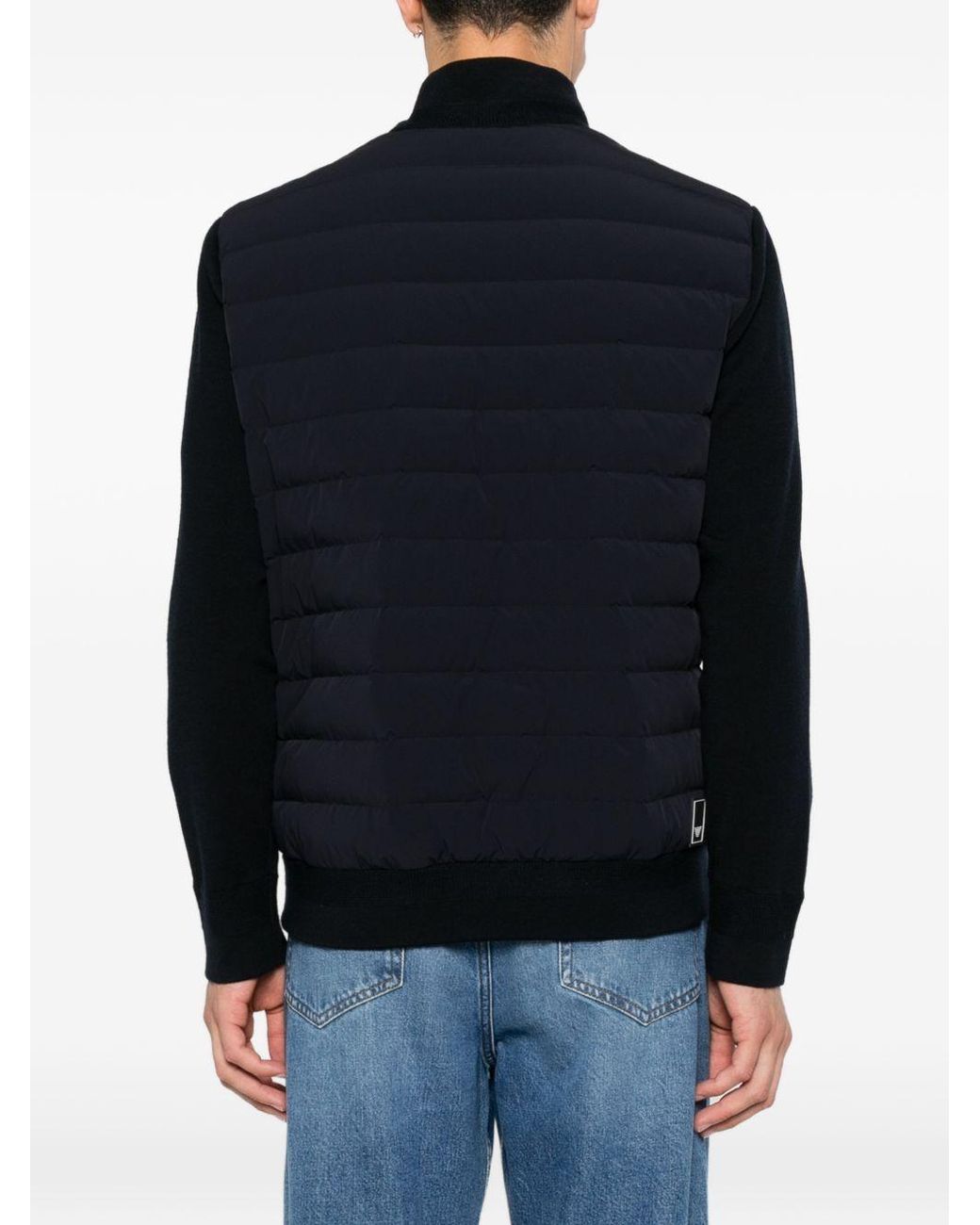 Emporio Armani Blue Nylon Short Down Jacket for men