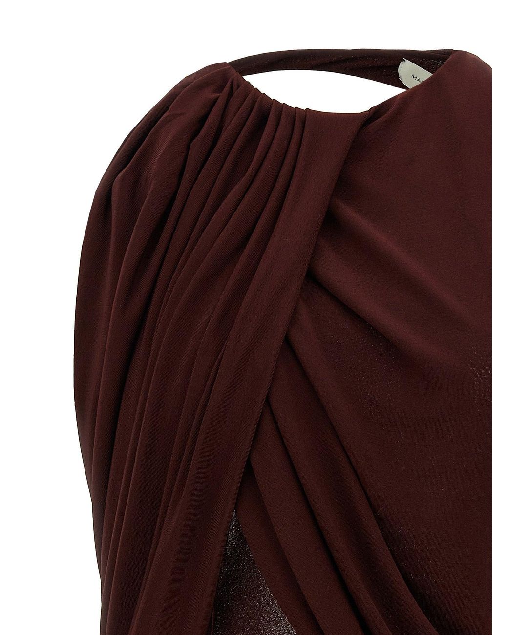 Magda Butrym Purple Burgundy Ruffled Mini Dress With Draping