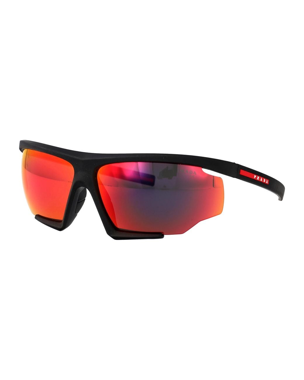 Prada Linea Rossa Red Rubber Injected Sunglasses for men