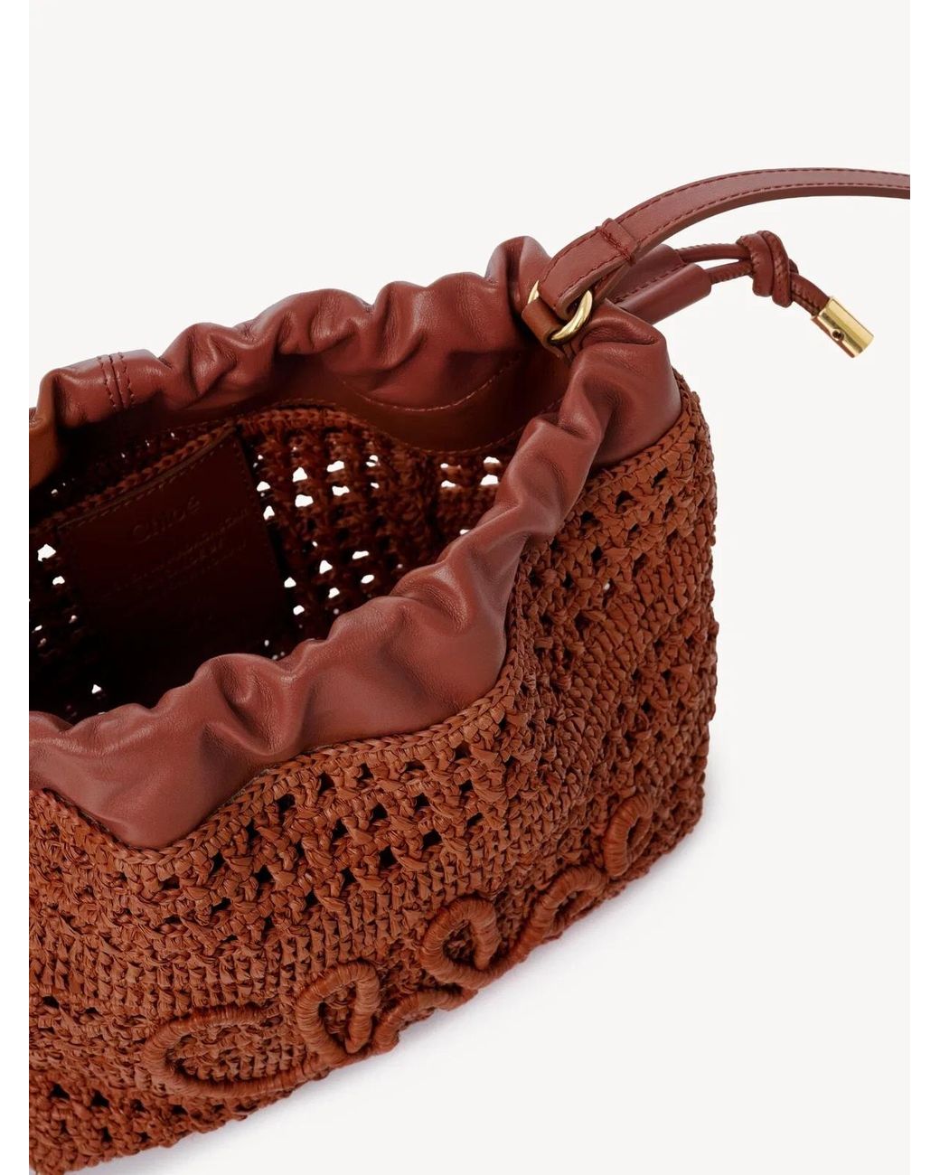 Chloé White Mini Summer Banana Drawstring Shoulder Bag