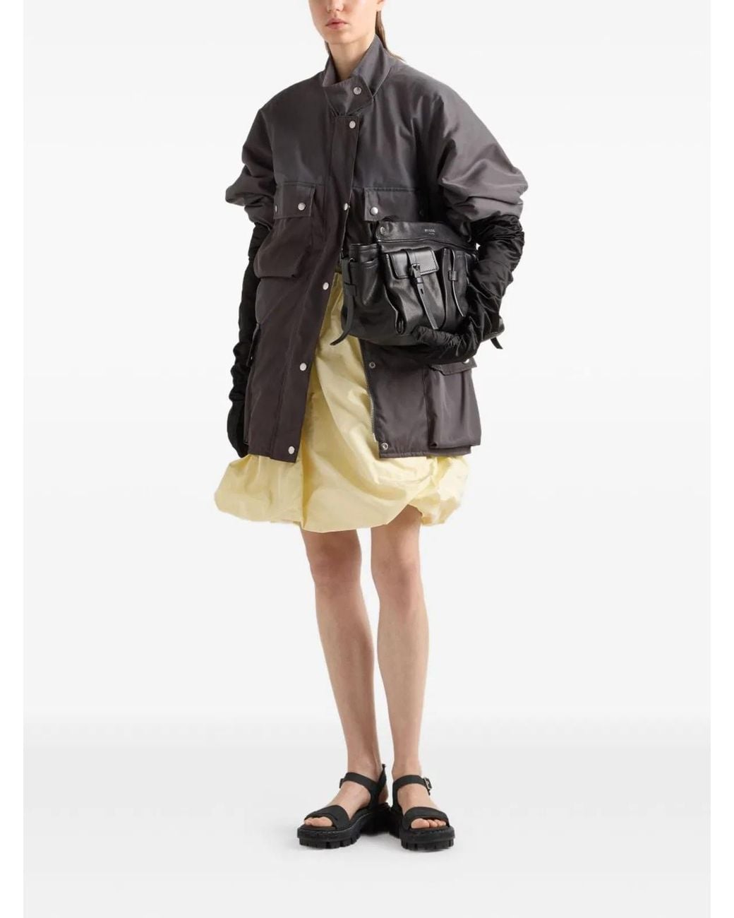 Prada Gray Recycled Polyamide Jacket