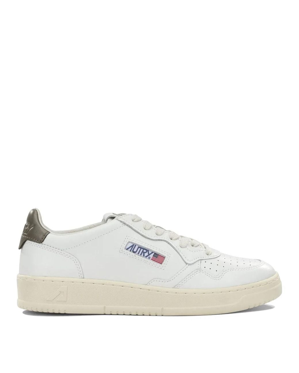 Autry White "Medalist Low" Sneakers for men