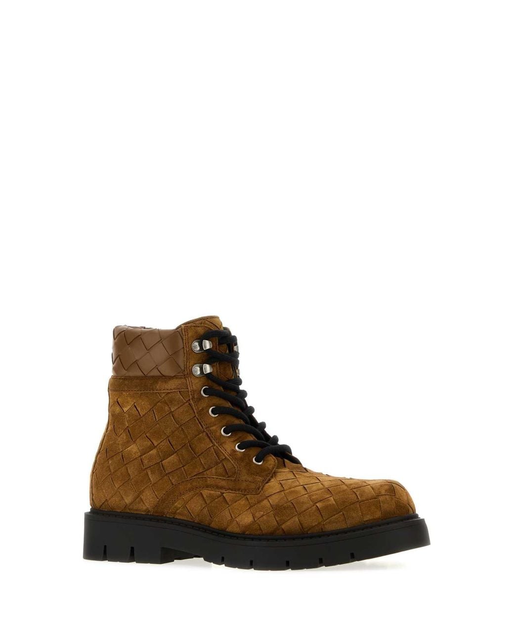Bottega Veneta Brown Combat Boot Intrecciato for men