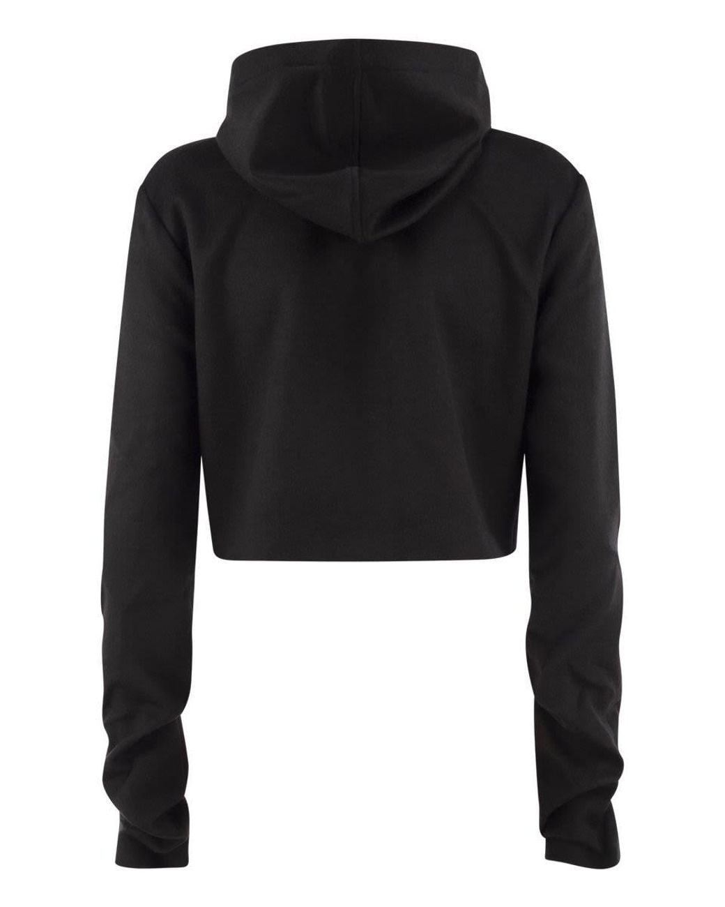 7 For All Mankind Black Cropped Wool And Cashmere-Blend Hooded Jacket