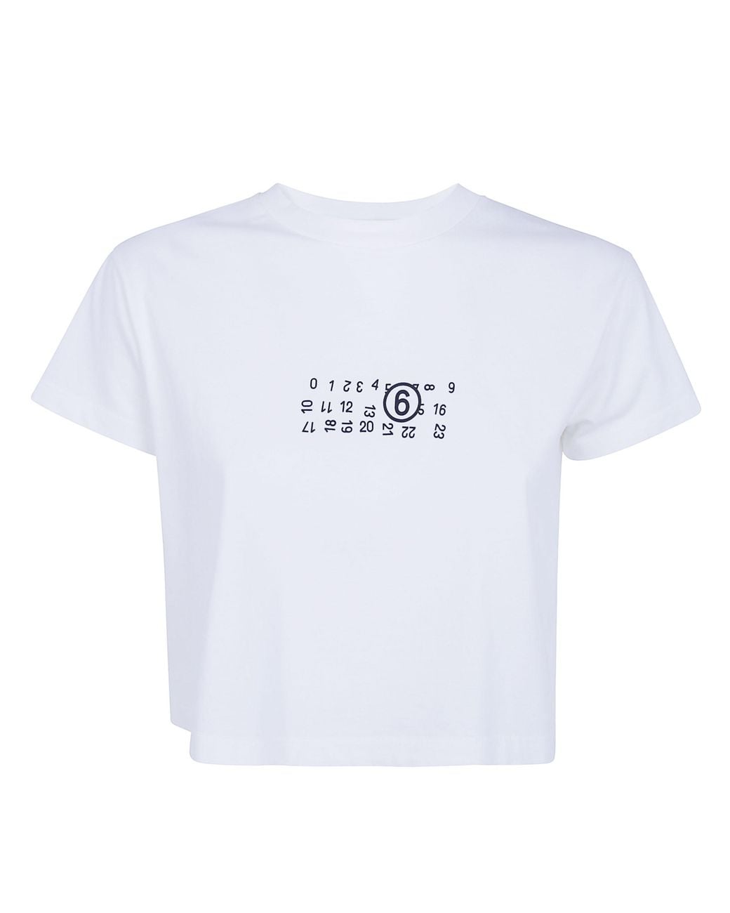 MM6 by Maison Margiela White Cropped Logo T-Shirt