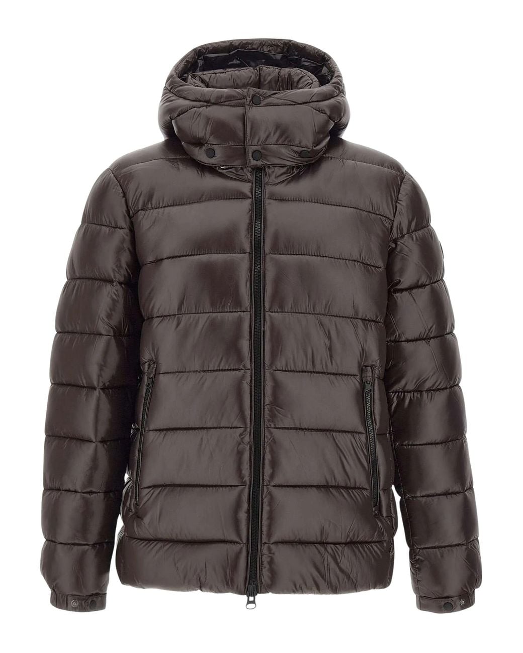 Save The Duck Gray Slouch-Hood Quilted Jacket for men