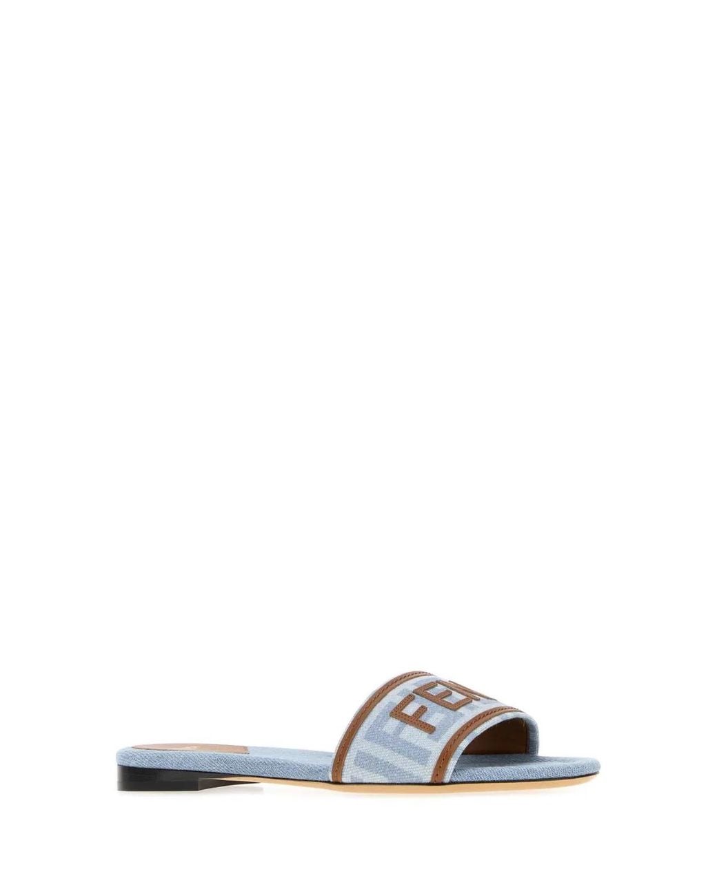 Fendi White Sunshine Logo-Patch Sandals
