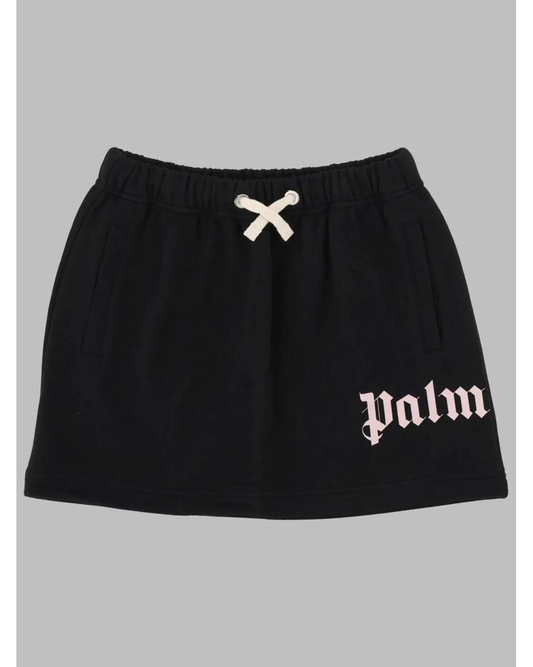 Palm Angels Black Mini Overlogo Skirt For Girls