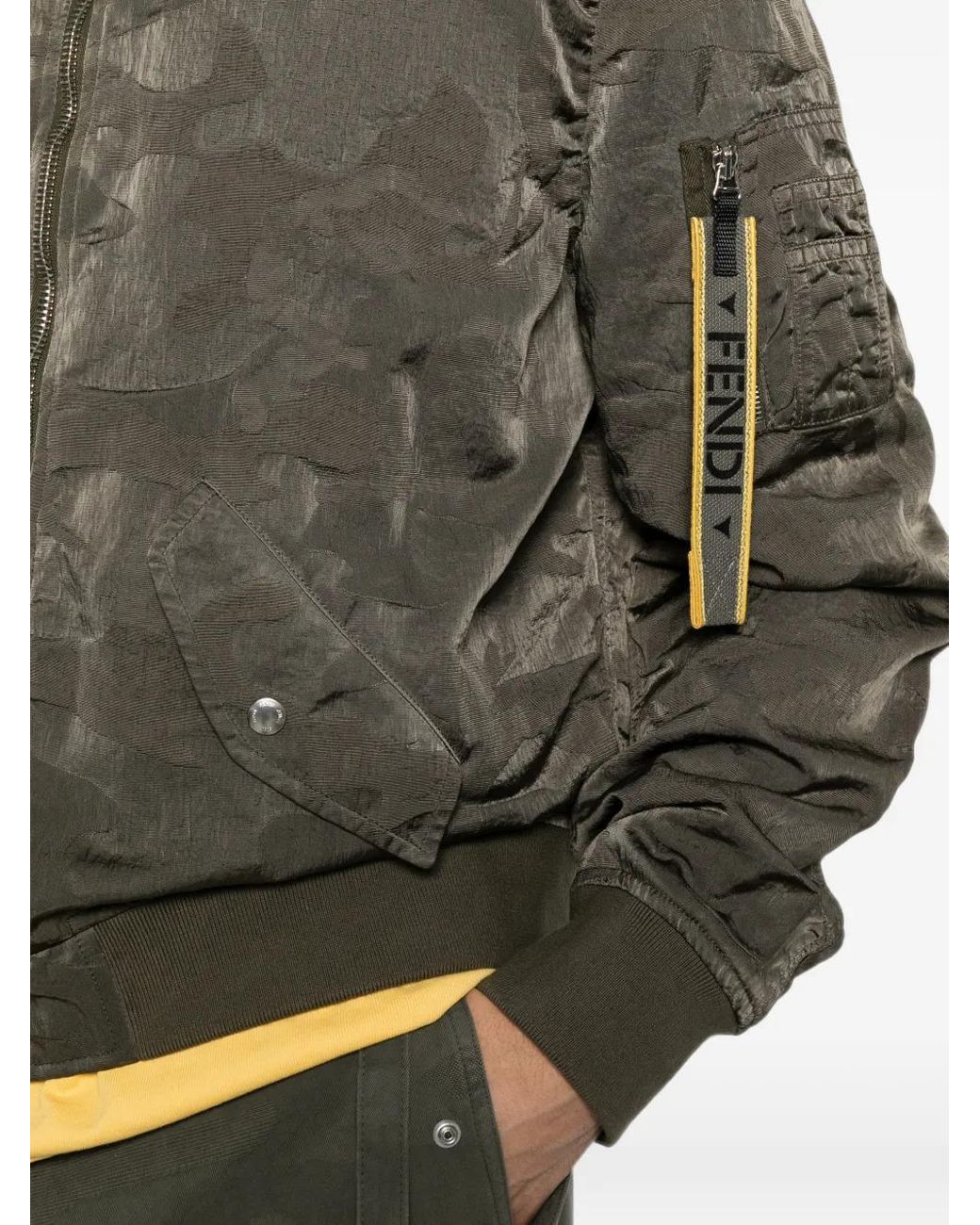 Fendi Green Patchwork Nylon Blouson for men