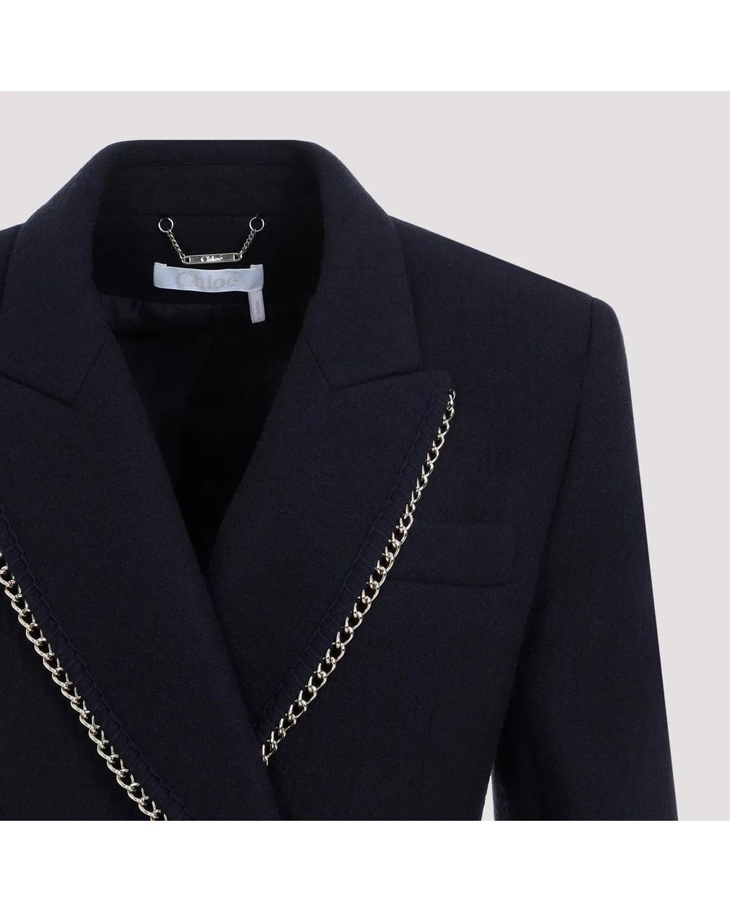 Chloé Blue Double-Breasted Virgin Wool Jacket