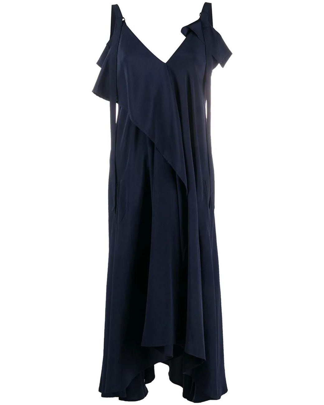 Y's Yohji Yamamoto Black U A Line Flare Dress W/Strap