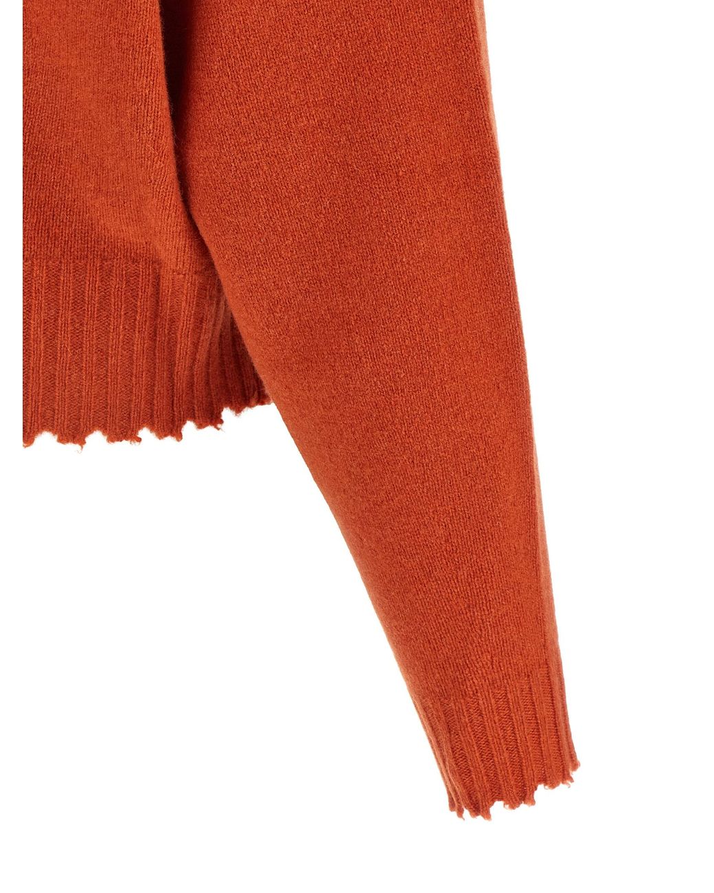 Nude Orange Fringed Hem Sweater