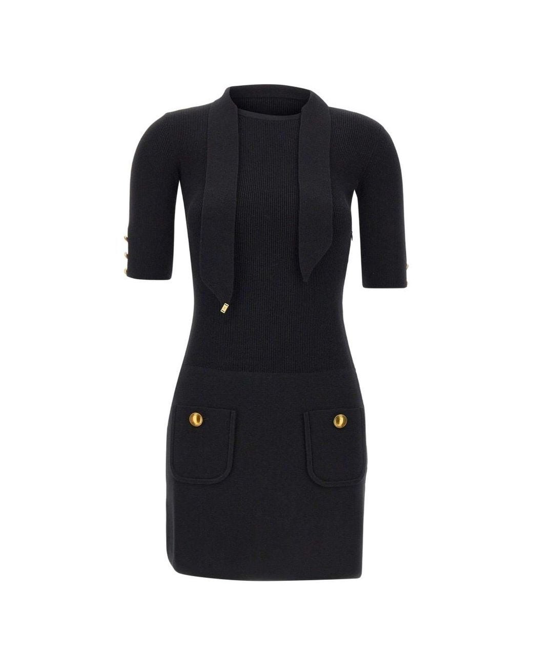 Elisabetta Franchi Black Embellished Mini Dress