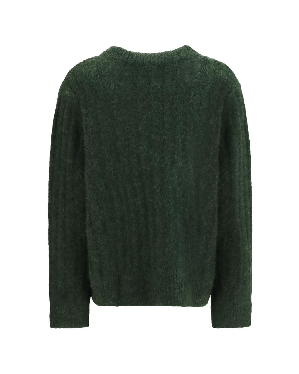 Allude Green Cashmere And Silk Crewneck Sweater Kashmir/Capra Hircus