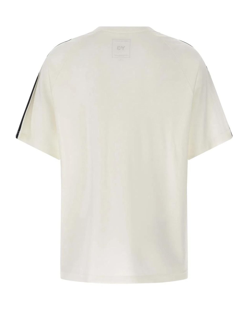Y-3 White Short Sleeve Tee 3-Stripes' T-Shirt