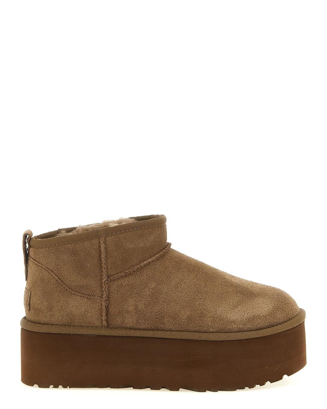 Ugg Brown 'Classic Ultra Mini Platform' Ankle Boots