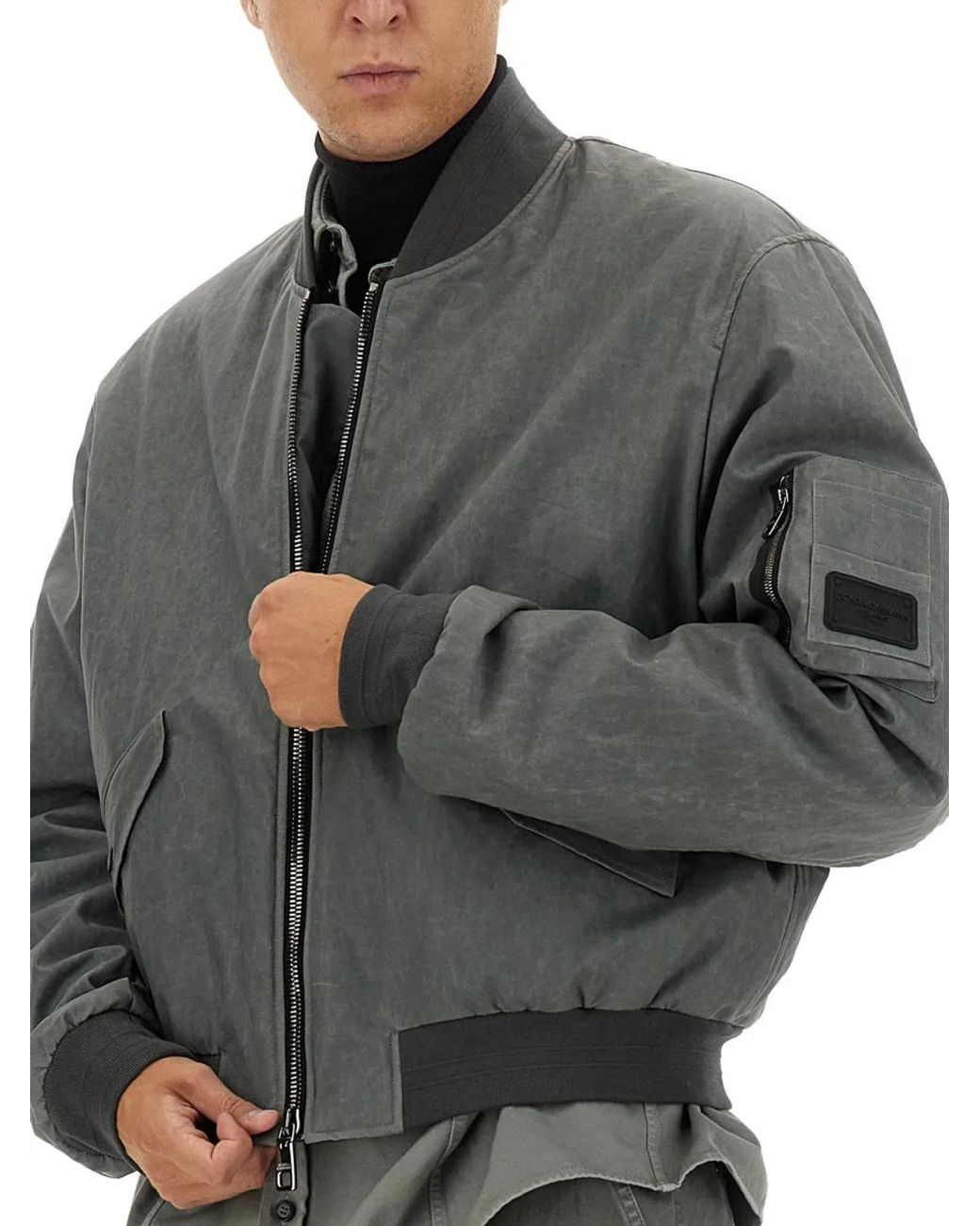 Dolce & Gabbana Gray Classic Bomber Jacket for men
