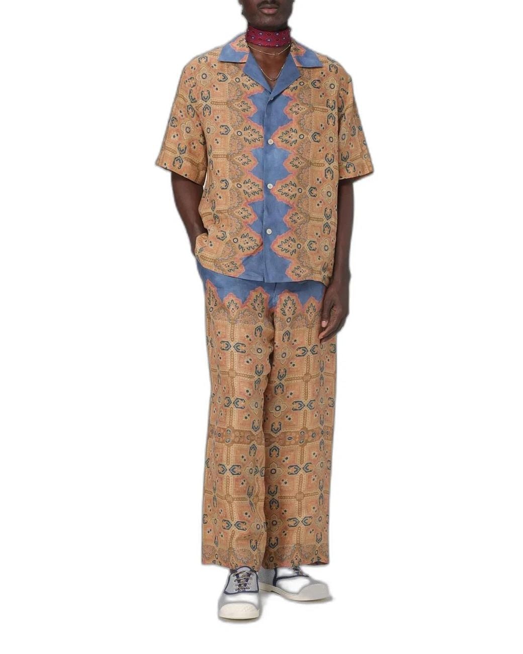 Valentino Garavani Blue Linen Shirt for men