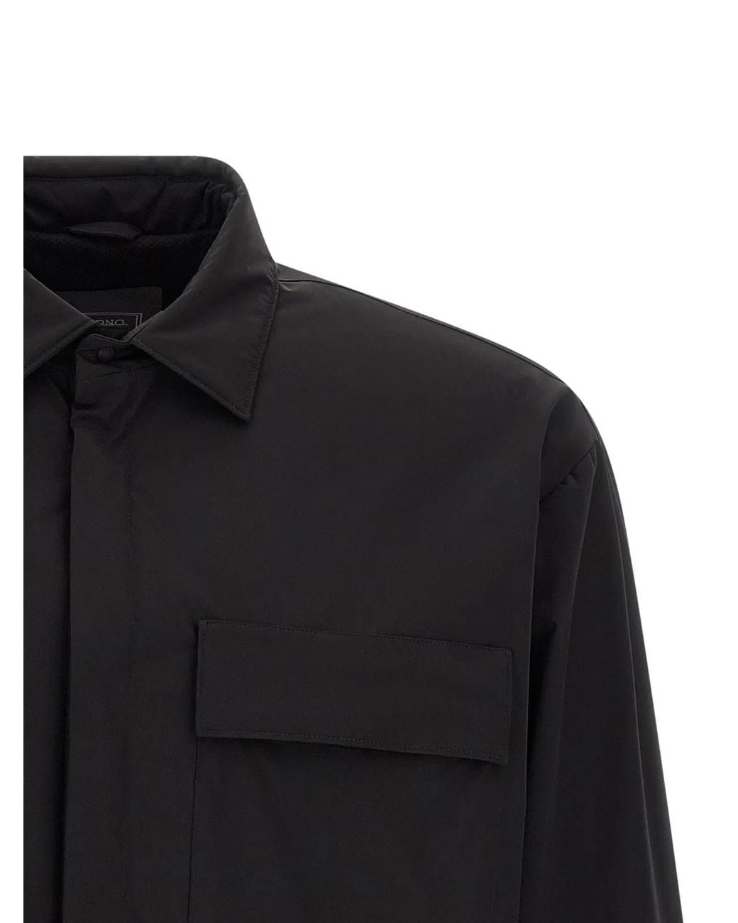 Herno Black Technical Windproof Overshirt for men