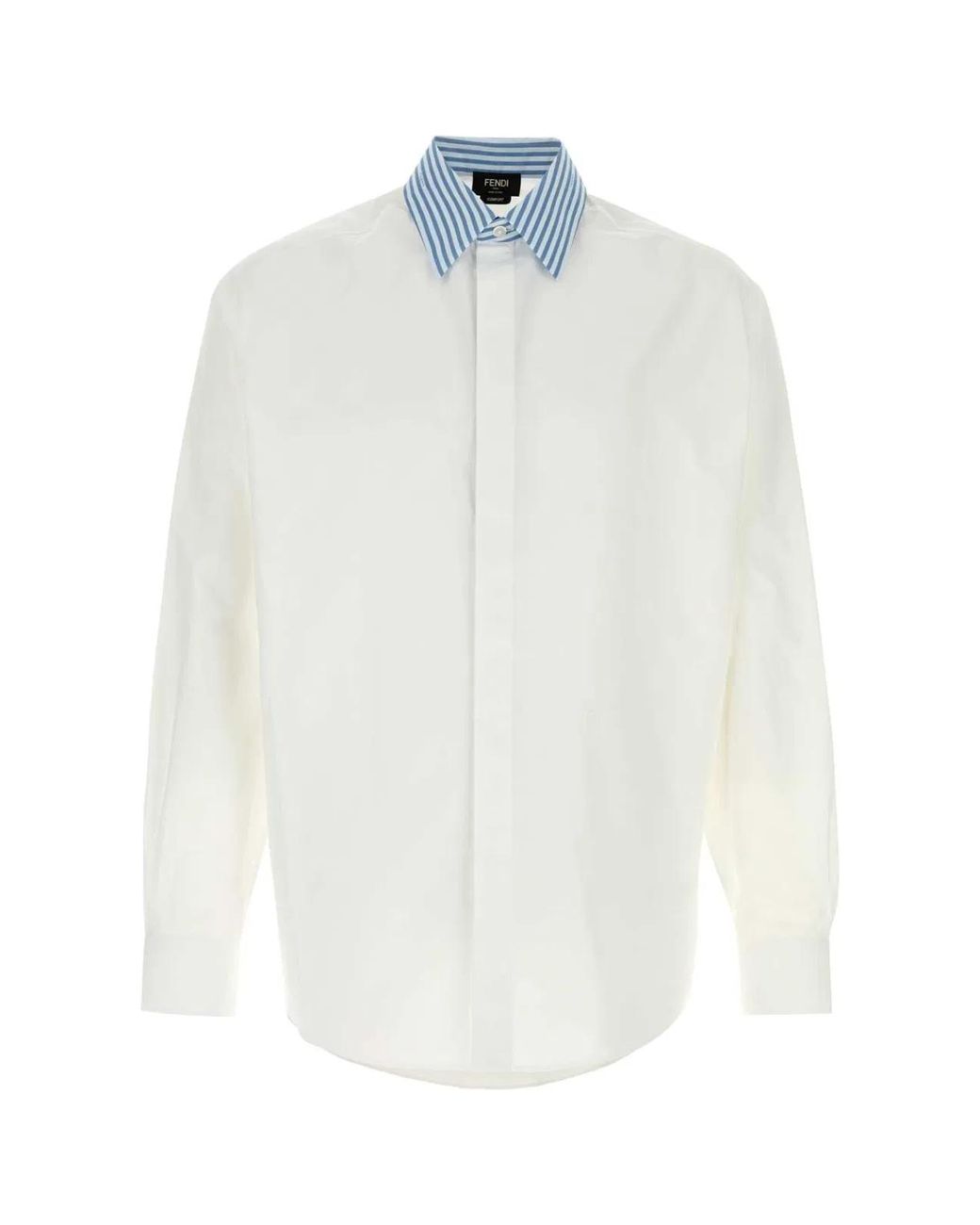 Fendi White Poplin Shirt for men