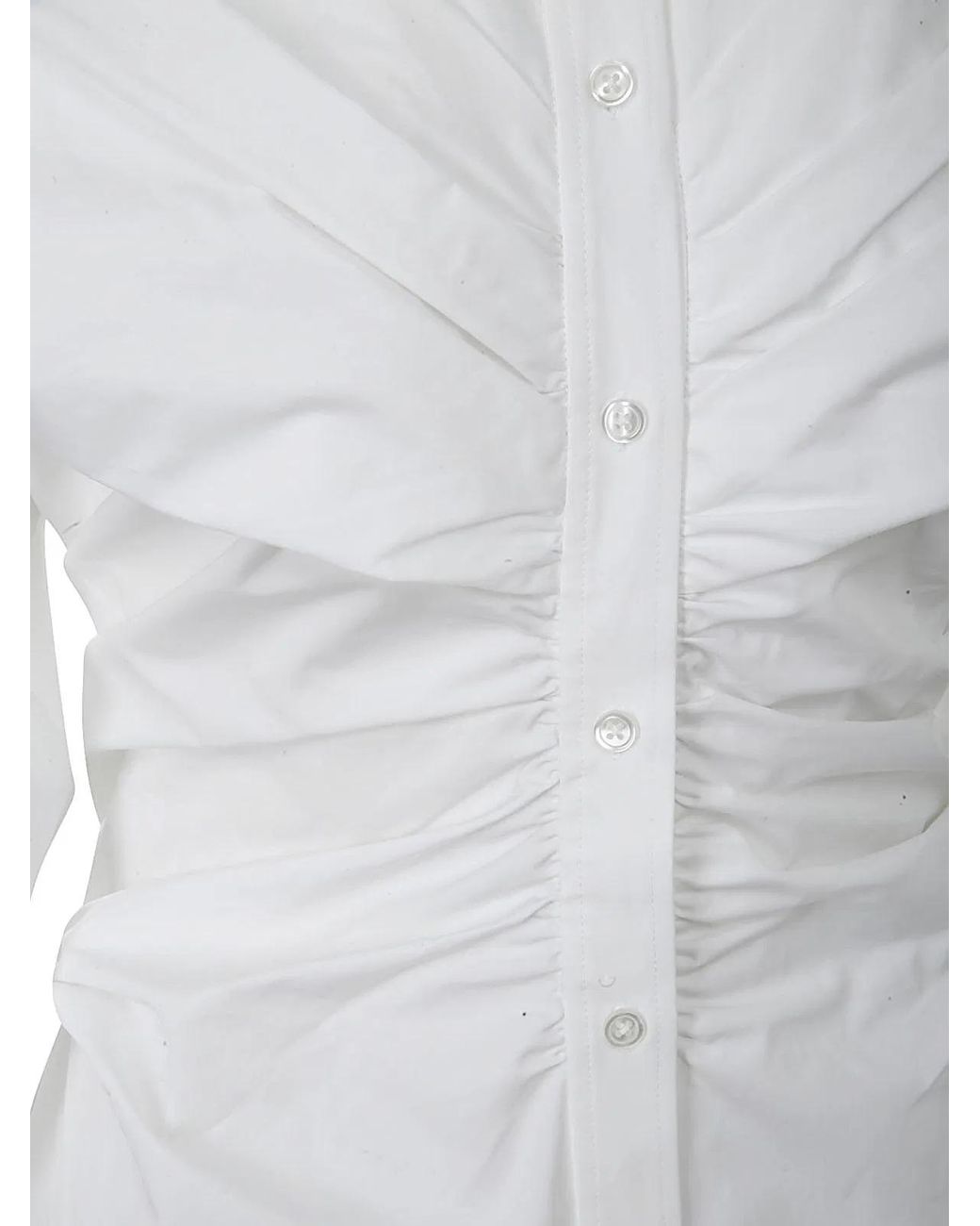 Alexander Wang White Pulled Shirt Dress With Back Cummerbund