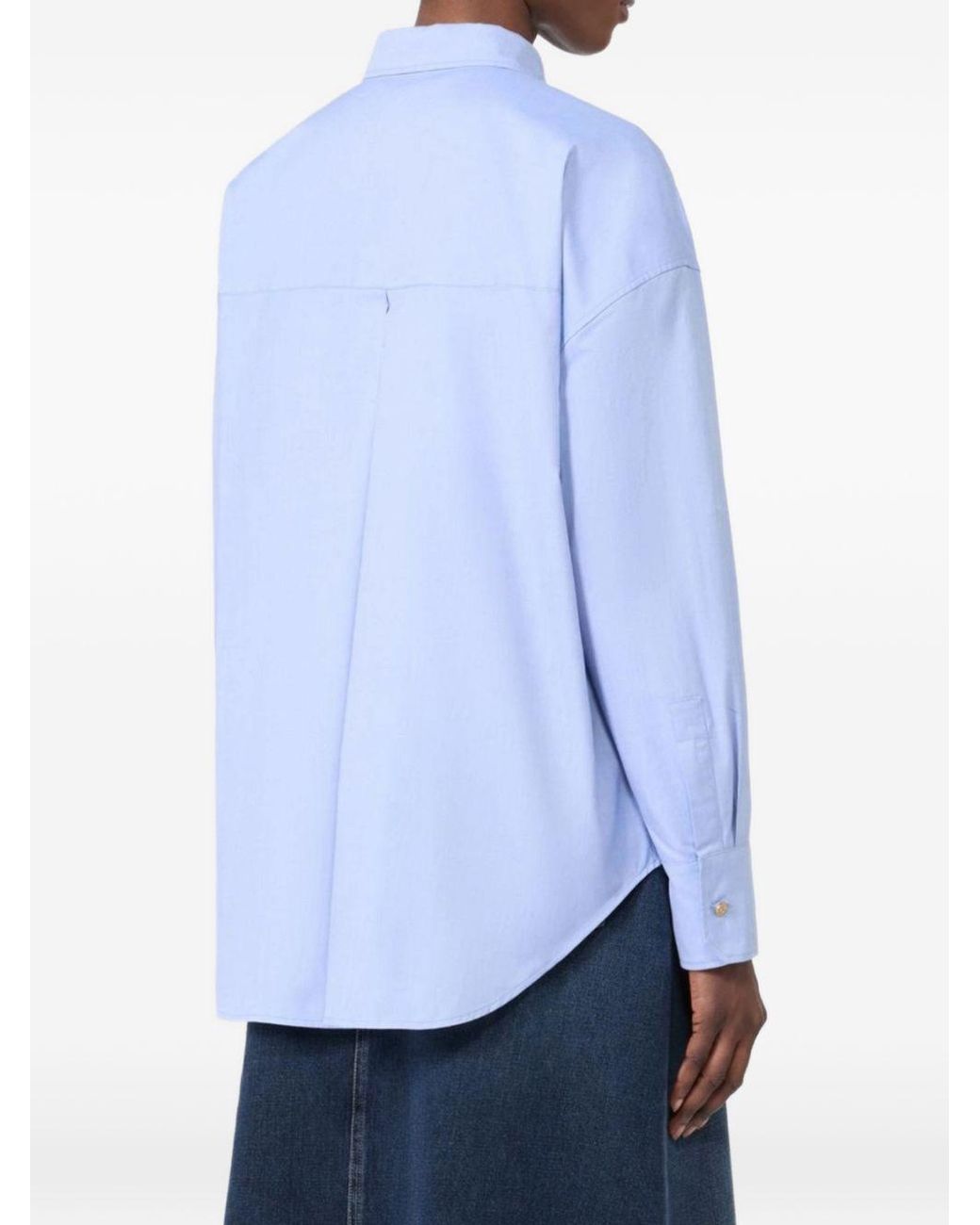Max Mara Blue Volonta Cotton Button-Down Shirt For