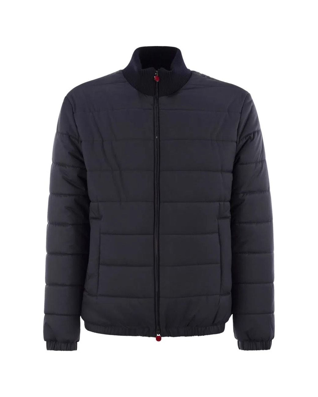Kiton Blue Technical Fabric Bomber Jacket for men