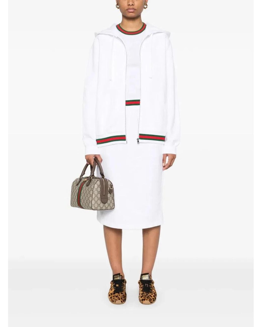 Gucci White Sweatshirt With Web