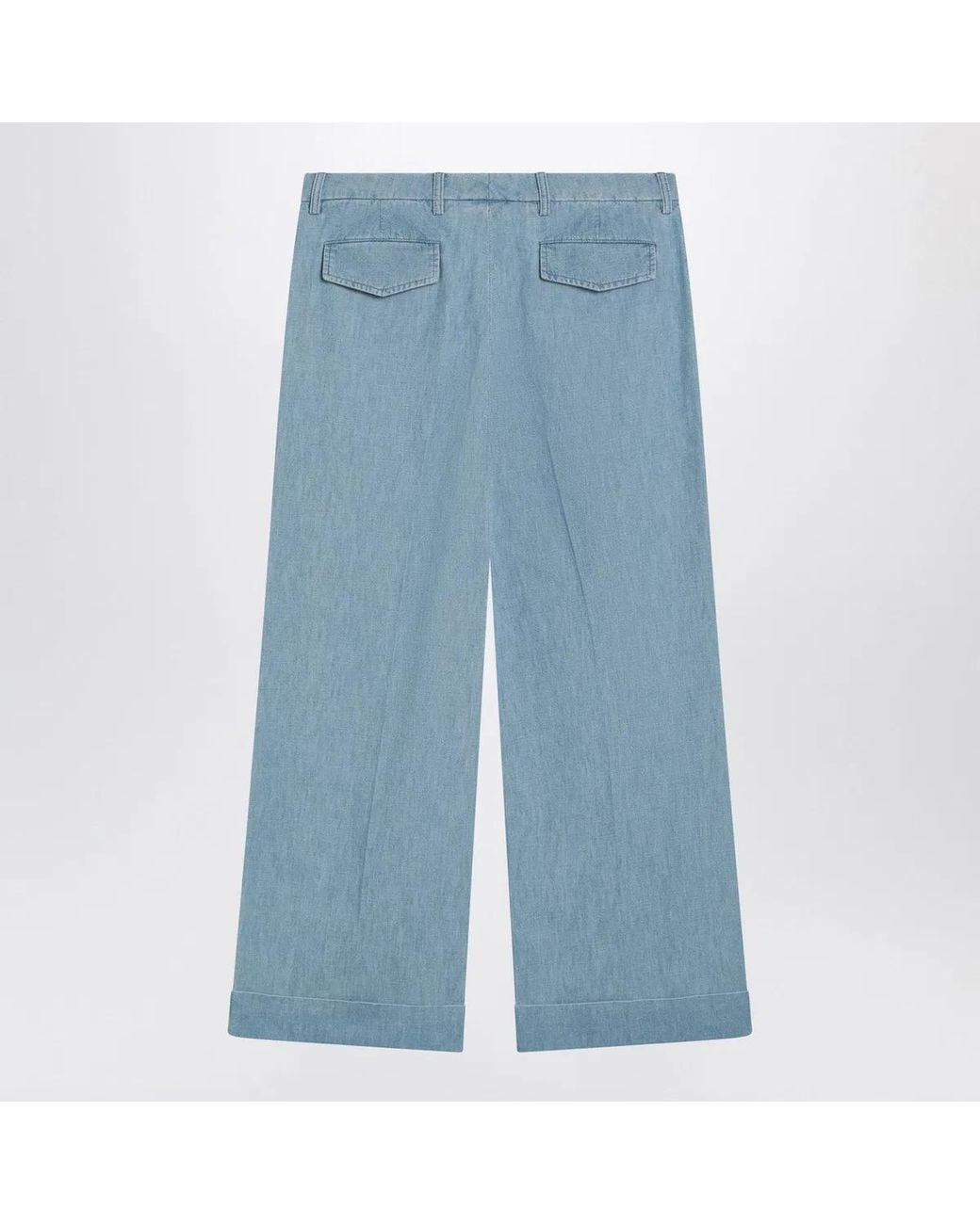 Valentino Blue Wide Jeans With Cuff for men