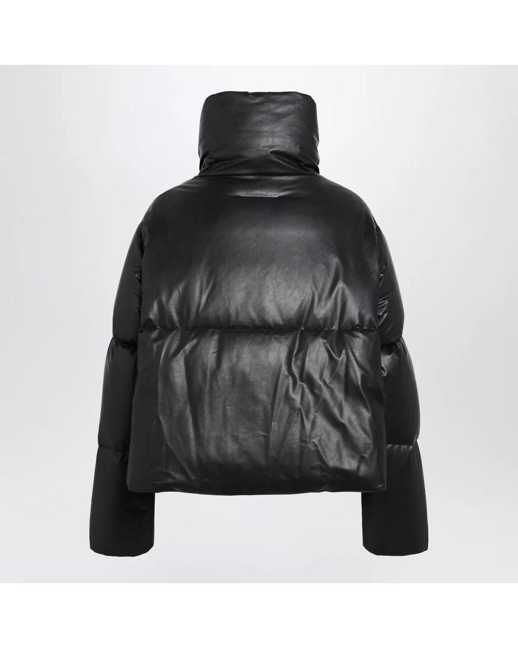MM6 by Maison Margiela Black Short Padded Faux Leather Jacket