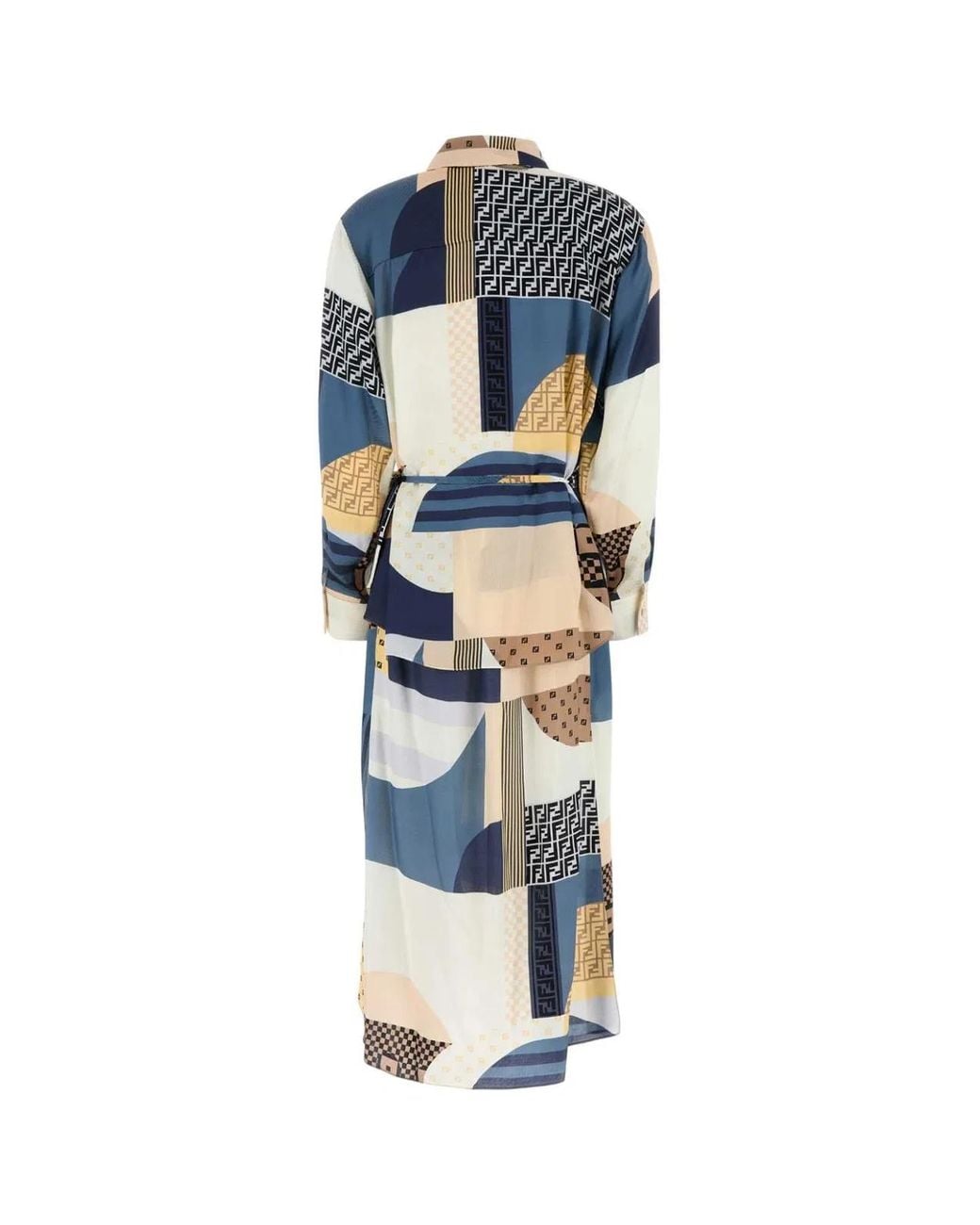 Fendi Multicolor Patchwork Silk Dress