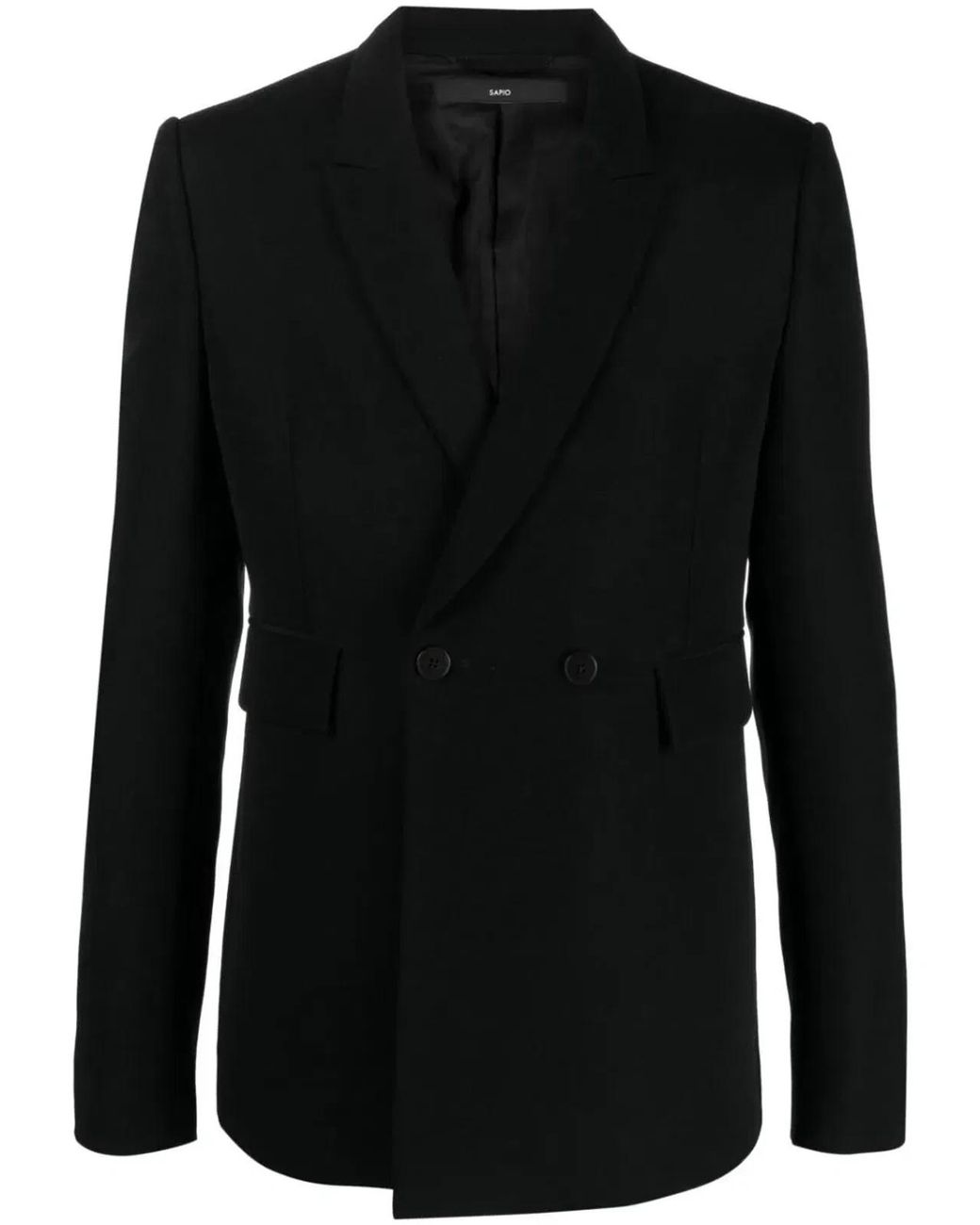 SAPIO Black Panama Long Jacket for men