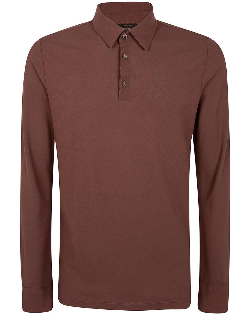 Zanone Brown Long Sleeves Polo Shirt for men