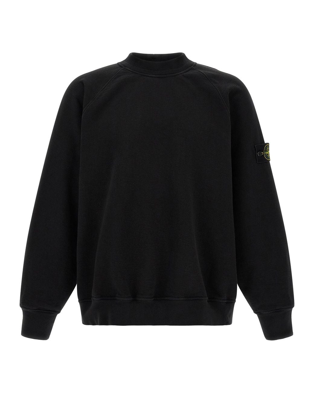 Stone Island Black '6100053' Crew Neck Sweatshirt With Raglan Sleeves for men
