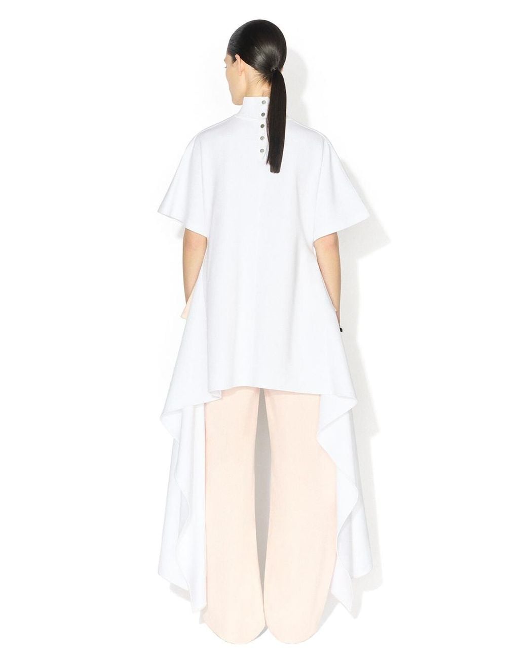 Alaïa White Alaia Asymmetric Cotton T-Shirt