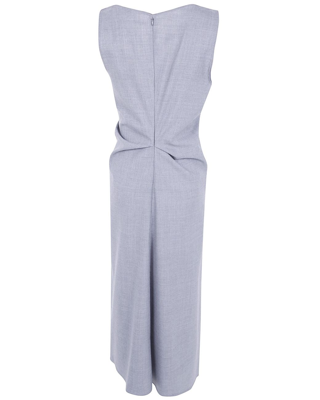 Victoria Beckham Gray "Draped" Tailored Midi Dress