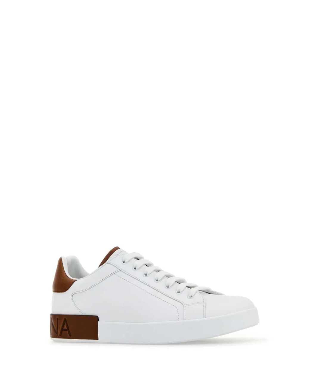 Dolce & Gabbana White Leather Portofino Sneakers for men