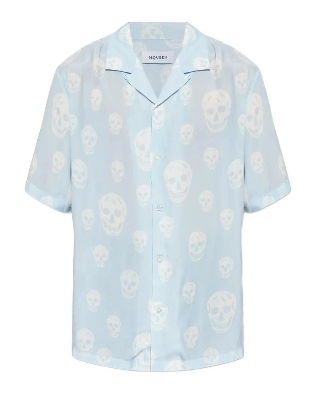 McQueen Blue Printed Hawaiian for men