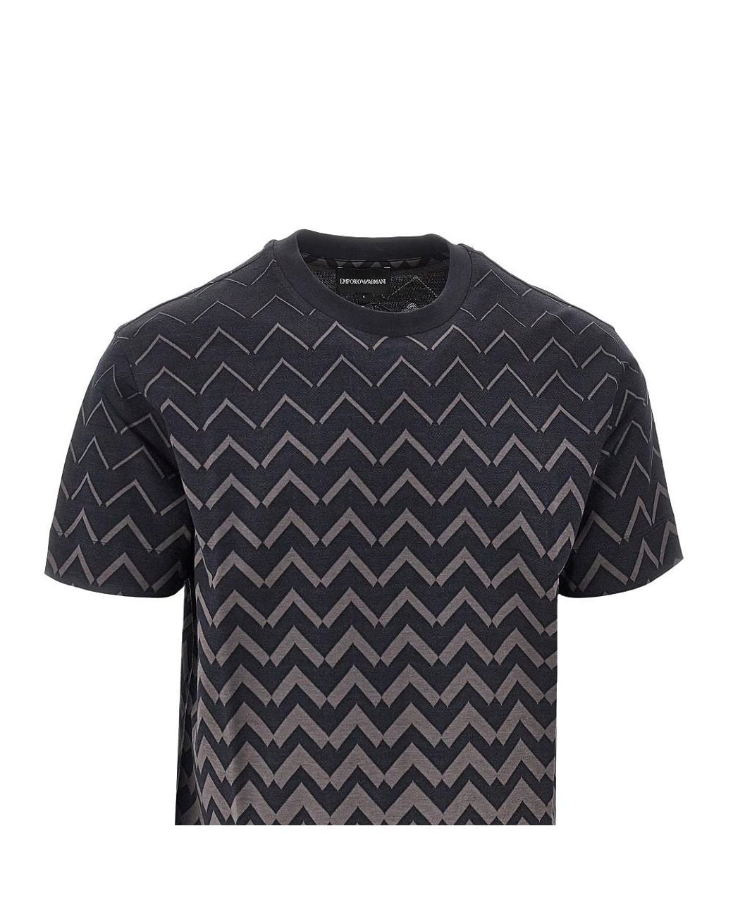 Emporio Armani Black Jacquard Jersey T-Shirt for men