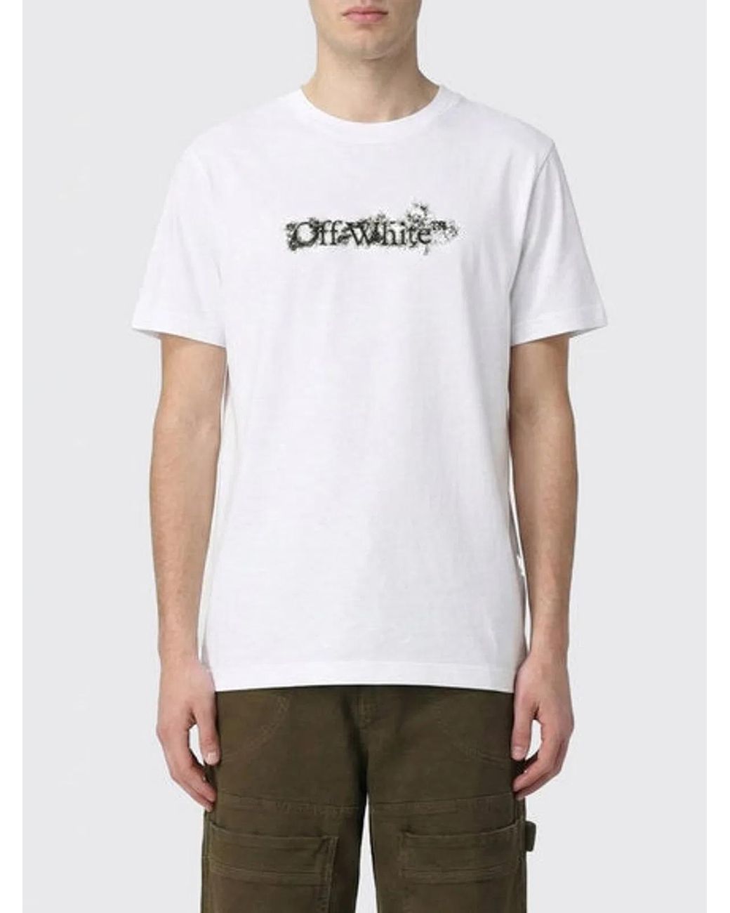 Off-White c/o Virgil Abloh White Allover Frame Slim Short Sleeve T-Shirt for men