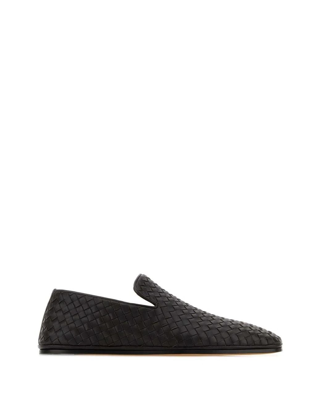 Bottega Veneta Black Dark Leather Palazzo Loafers for men